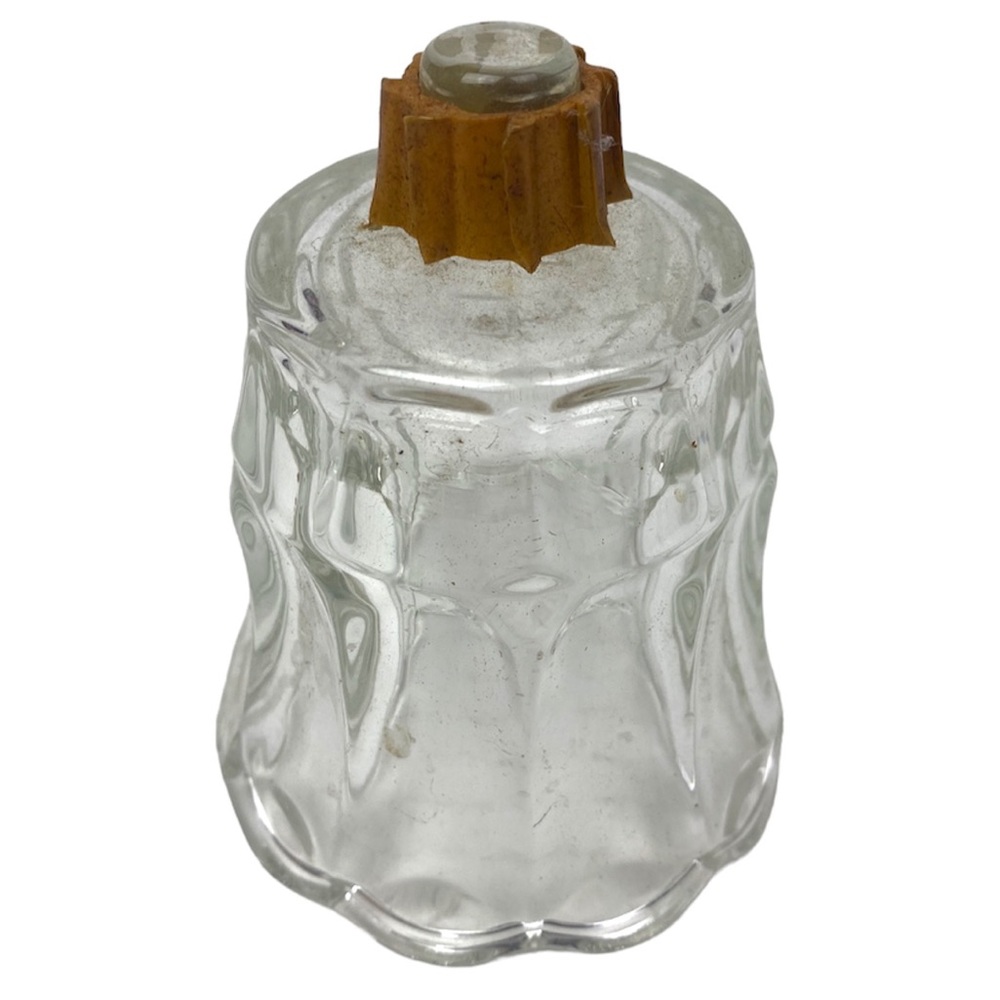 Vintage Votive Glass Peg Candleholder Round Clear Tulip Scalloped Retro MCM